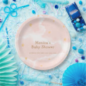 Rosa Elegante Cloud Nine Stars Girl Babydusche Pappteller (Party)