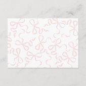 Rosa elegante Coquette Bogen Bücher für Baby Begleitkarte (Rückseite)