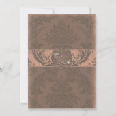 Rosa Elegante Damask Einladung (Rückseite)