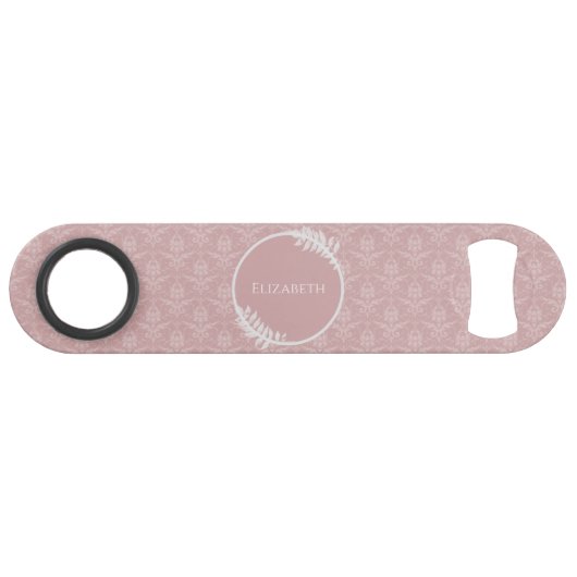 Rosa Elegante Damask Personalisierter Bar Key
