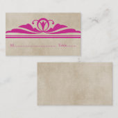 Rosa Elegante Deko Platzkarte (Vorne/Hinten)