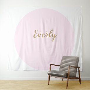 Rosa Elegante, einfache Skript-Kuchen-Tabelle Hint Wandteppich