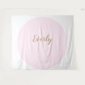 Rosa Elegante, einfache Skript-Kuchen-Tabelle Hint Wandteppich (Vorderseite (Horizontal))