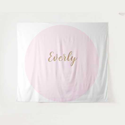 Rosa Elegante, einfache Skript-Kuchen-Tabelle Hint Wandteppich (Vorderseite (Horizontal))