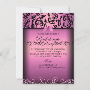 Rosa elegante einladung