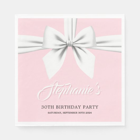 Rosa Elegante Extravagant Tiffany Geburtstagsgesch Serviette (Vorderseite)