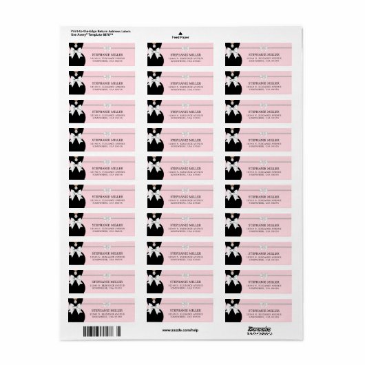 Rosa Elegante Extravagante Tiffany-Rücksendeadress (Vorne)