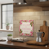 Rosa elegante Fliesen-Design mit Blumenmuster aus  Fliese