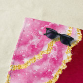 Rosa Elegante Girly Mit Monogramm Individuelle Nam Strandtuch (Beispiel)