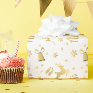Rosa Elegante Golden Christmas Pattern Geschenk Geschenkpapier
