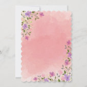 Rosa Elegante Hochzeit der Flora Einladung (Rückseite)