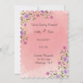Rosa Elegante Hochzeit der Flora Einladung (Vorderseite)
