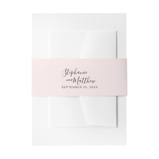 Rosa Elegante Hochzeit Einladungsbanderole (Vorderseite Beispiel)