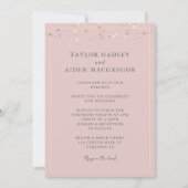Rosa elegante Hochzeit mit QR-Code Einladung (Vorderseite)