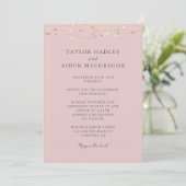 Rosa elegante Hochzeit mit QR-Code Einladung (Stehend Vorderseite)