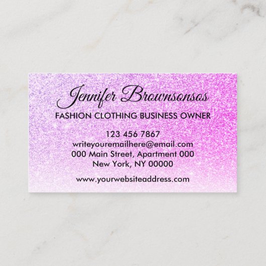 Rosa elegante Kleidung billig Hanger Telefonnummerkarte (Rückseite)