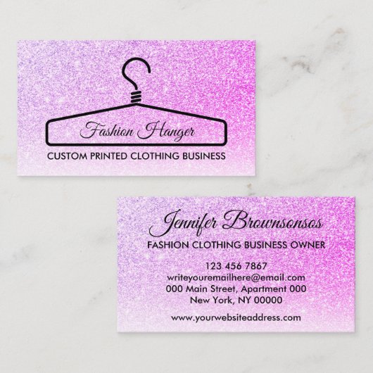 Rosa elegante Kleidung billig Hanger Telefonnummerkarte (Vorne/Hinten)