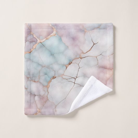 Rosa elegante Marmorsteintextur Badhandtuch Set (Waschlappen)