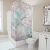 Rosa elegante Marmorsteintextur Duschvorhang (Beispiel)