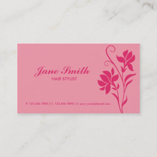 Rosa elegante moderne Blume mit Blumen Visitenkarte