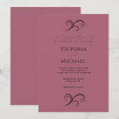 Rosa Elegante Moderne Hochzeit Einladung (Vorne/Hinten)