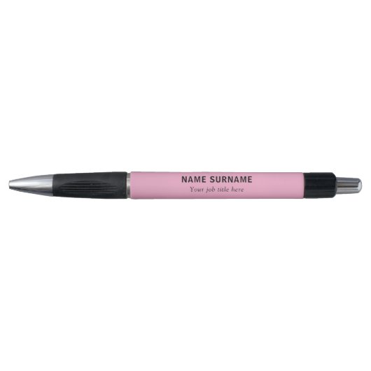 Rosa Elegante Moderne Namens Titel Design Stift (Vorderseite)