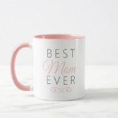 Rosa Elegante Moderne Typografie Beste Mama jemals Tasse (Links)