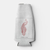 Rosa Elegante Pfau Personalisierte Flasche Cooler Flaschenkühler (Vorderseite)