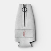 Rosa Elegante Pfau Personalisierte Flasche Cooler Flaschenkühler (Rückseite)