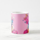 Rosa Elegante Pfau-Tasse Kaffeetasse (Mittel)