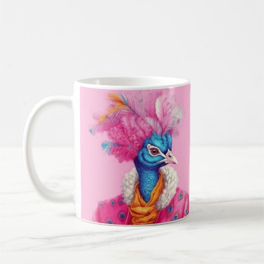 Rosa Elegante Pfau-Tasse Kaffeetasse (Links)