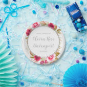 Rosa Elegante Rose Geometrisches benutzerdefiniert Pappteller (Party)