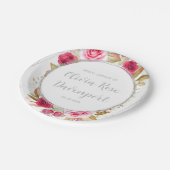 Rosa Elegante Rose Geometrisches benutzerdefiniert Pappteller (Schrägansicht)