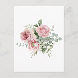 Rosa elegante Rosen Postkarte
