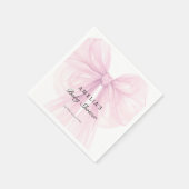 Rosa Elegante Schleife Baby Shower Serviette (Ecke)