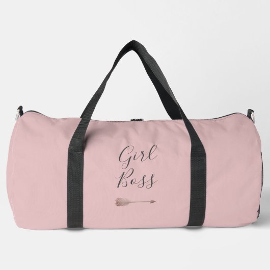 Rosa Elegante Script Girl Boss Duffle Bag (Vorderseite)