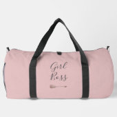 Rosa Elegante Script Girl Boss Duffle Bag (Rückseite)