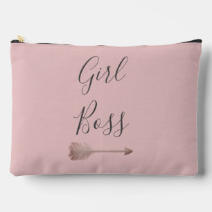 Rosa Elegante Script Girl Boss Zubehörtasche