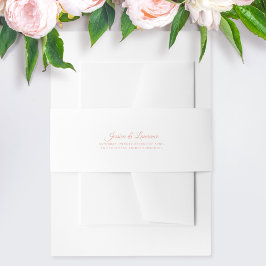 Rosa Elegante Script Hochzeit Einladungsbanderole