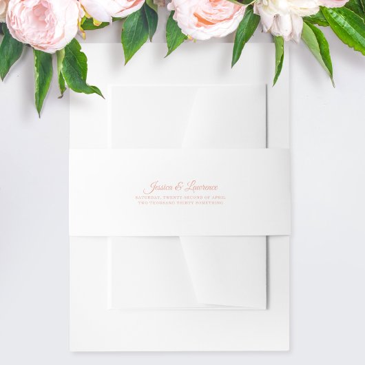Rosa Elegante Script Hochzeit Einladungsbanderole