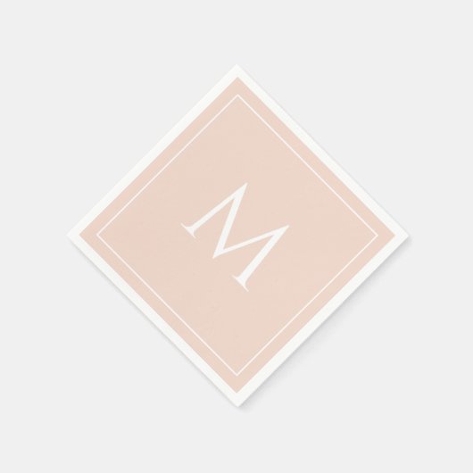 Rosa elegante Servietten mit Monogramm (Ecke)