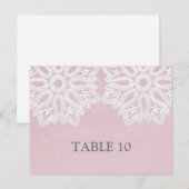 Rosa Elegante Spitzen Tischnummer Postkarte (Vorne/Hinten)