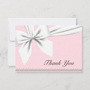 Rosa elegante Tiffany-Perlen Fancy Thank You Karte