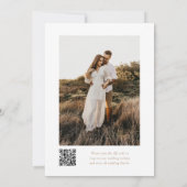 Rosa Elegante Vintage QR Code Foto Hochzeit Einladung (Rückseite)