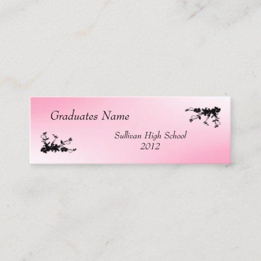 Rosa Elegante Visitenkarte (Vorderseite)