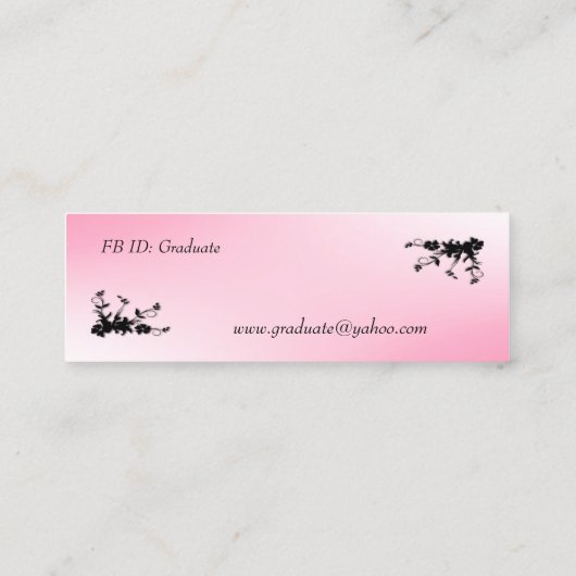 Rosa Elegante Visitenkarte (Rückseite)