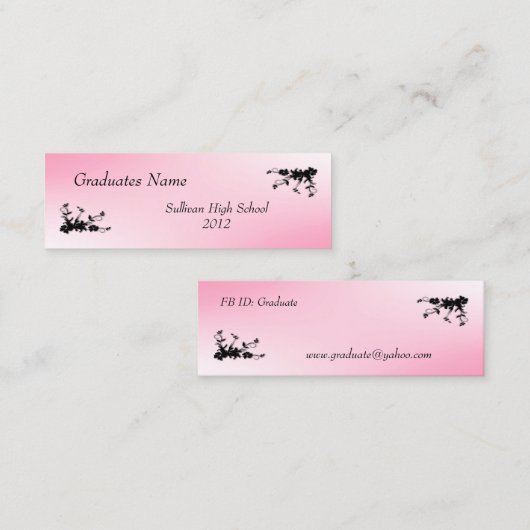 Rosa Elegante Visitenkarte (Vorne/Hinten)