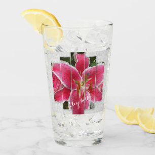 Rosa Elegante Wasserfarben Blume Glas