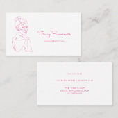 Rosa Elegante Weibliche Linie Zeichnend Schönheit Visitenkarte (Vorne/Hinten)