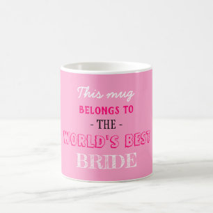 Rosa elegante Weltbestes Geschenk für die Braut Kaffeetasse